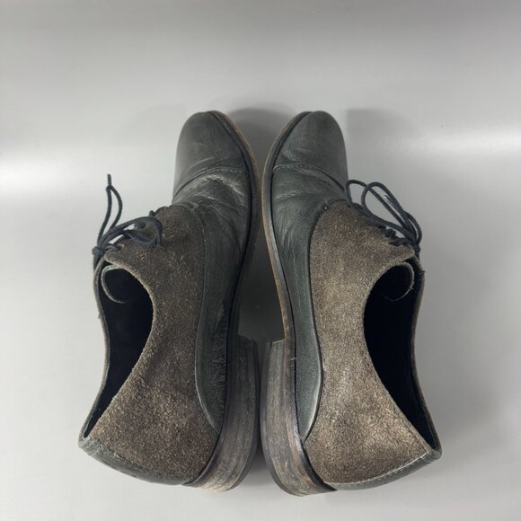 Diesel Grayish Green Leather/Suede Oxford Shoes, Men\'s Size 41 main image 7